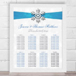 Diamante Snowflake & Blue Ribbon Winter Wedding Foil Prints<br><div class="desc">Celebrate in style with this elegant and very trendy real foil pressed wedding seating chart. The design is easy to personalize with your own wording and your family and friends will be thrilled when they see this fabulous table plan. Matching wedding items can be found in the collection.</div>