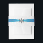 Diamante Snowflake & Blue Ribbon Winter Wedding Invitation Belly Band<br><div class="desc">Celebrate in style with these elegant wedding invitation belly bands. The matching wedding items can be found in the collection.</div>