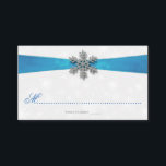 Diamante Snowflake & Blue Ribbon Winter Wedding Place Card<br><div class="desc">Celebrate in style with these elegant and very trendy wedding place cards. The design is easy to personalize with your special event wording and your guests will be thrilled when they see these fabulous place cards. Matching wedding items can be found in the collection.</div>