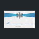 Diamante Snowflake & Blue Ribbon Winter Wedding Place Card<br><div class="desc">Celebrate in style with these elegant and very trendy wedding place cards. The design is easy to personalize with your special event wording and your guests will be thrilled when they see these fabulous place cards. Matching wedding items can be found in the collection.</div>