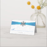 Diamante Snowflake & Blue Ribbon Winter Wedding Place Card<br><div class="desc">Celebrate in style with these elegant and very trendy wedding place cards. The design is easy to personalize with your special event wording and your guests will be thrilled when they see these fabulous place cards. Matching wedding items can be found in the collection.</div>