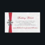 Diamante Snowflake & Red Ribbon Winter Wedding Enclosure Card<br><div class="desc">The diamante snowflake & red ribbon wedding collection is perfect for any couple planning a romantic winter wedding celebration. The design features a light silvery grey and white snowflake textured background with a diamante snowflake on top of a silky looking ribbon. The wording incorporates the same silvery grey and red...</div>