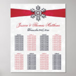Diamante Snowflake & Red Ribbon Winter Wedding Foil Prints<br><div class="desc">Celebrate in style with this elegant and very trendy real foil pressed wedding seating chart. The design is easy to personalize with your own wording and your family and friends will be thrilled when they see this fabulous table plan. Matching wedding items can be found in the collection.</div>