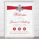 Diamante Snowflake & Red Ribbon Winter Wedding Foil Prints<br><div class="desc">Celebrate in style with this elegant and very trendy real foil pressed wedding welcome sign. The design is easy to personalize with your own wording and your family and friends will be thrilled when they see this fabulous welcome sign. Matching wedding items can be found in the collection.</div>