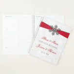 Diamante Snowflake & Red Ribbon Winter Wedding Planner<br><div class="desc">Get ready for your big day in style with this elegant and very trendy wedding planner. The design is easy to personalize with your own names and wedding date and you can keep all your design ideas, important wedding information and much more safely together in this personalized planner. Matching wedding...</div>