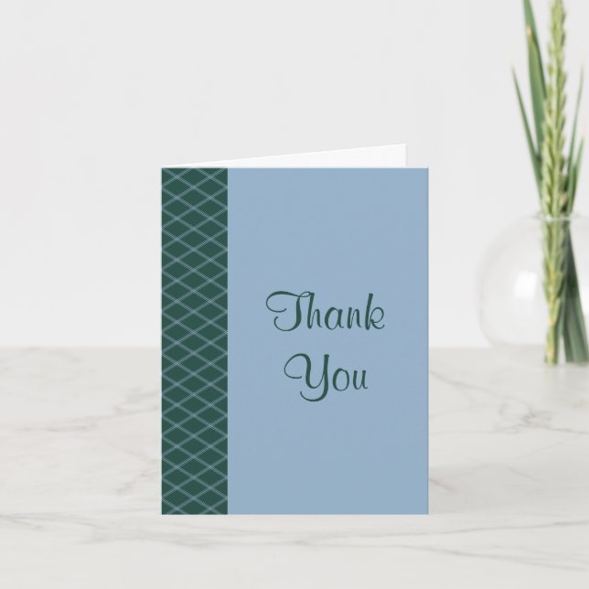 Diamants Art déco vert et bleu Carte de remercieme (Devant)