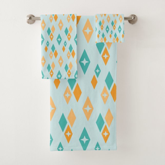 Diamants Atomique MCM Motif Aqua, Turquoise, Orang (En situation)