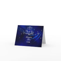 Diamants Bleus Royaux/Coeurs Carte de remerciement