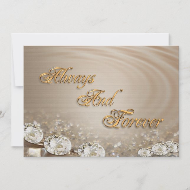 Diamants de faire-part de mariage sur satin person (Devant)