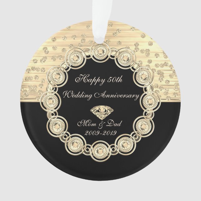 Diamants d'or Black Chic 50e anniversaire Mariage (devant)