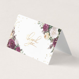 Diamants d'or Carte de remerciements floral Bourgo