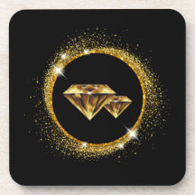 Diamants d'or dessous de verre