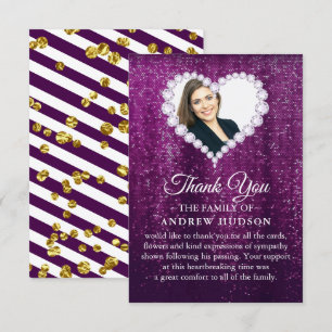 Diamants élégants Purple Carte de remerciements fu
