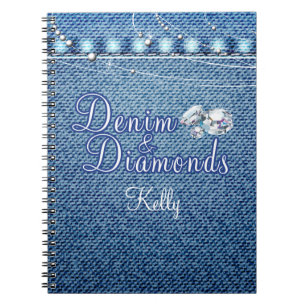 Diamants et livre d'invité de partie de denim