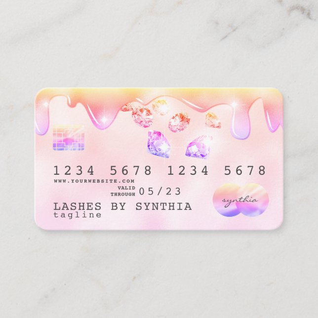 Diamants hologrammes de carte de crédit Rainbow pa (Devant)
