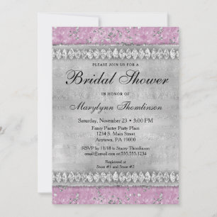 Diamants roses Invitation de douche nuptiale Argen