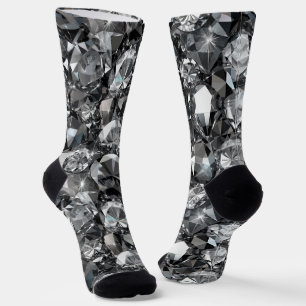 Diamon pattern glitter socks