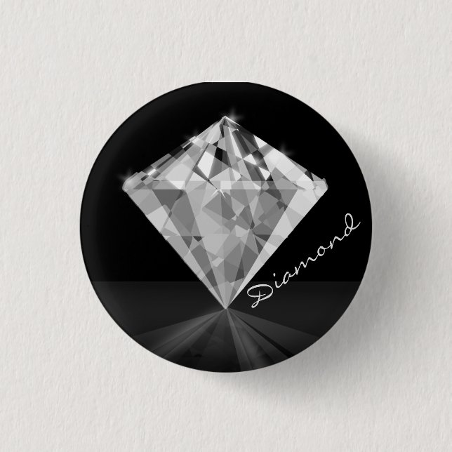 Diamond  1 inch round button (Front)