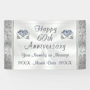 Diamond, 60th Anniversary Banners, Personalized Banner