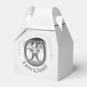 Diamond 60TH Wedding Anniversary Gable Favour Box