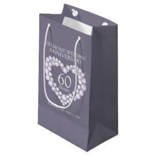 Diamond 60th wedding anniversary grey photo bag