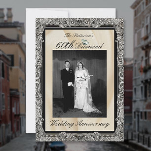 Diamond 60th Wedding Anniversary Photo Frame Invitation