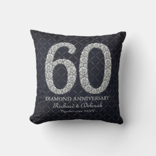 Diamond 60th Wedding Anniversary Throw Pillow