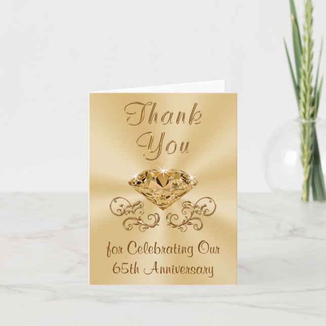 Diamond 65th Anniversary Thank You Cards (Front)