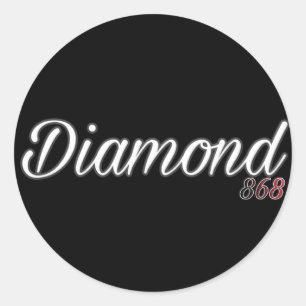 Diamond 868 logo classic round sticker