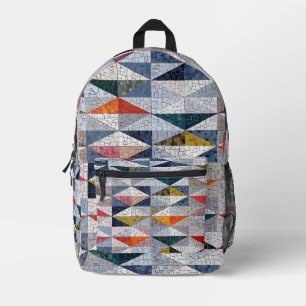 Diamond Abstract  Printed Backpack