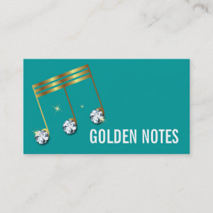 Diamond and Gold Musical Note Business Card. Card