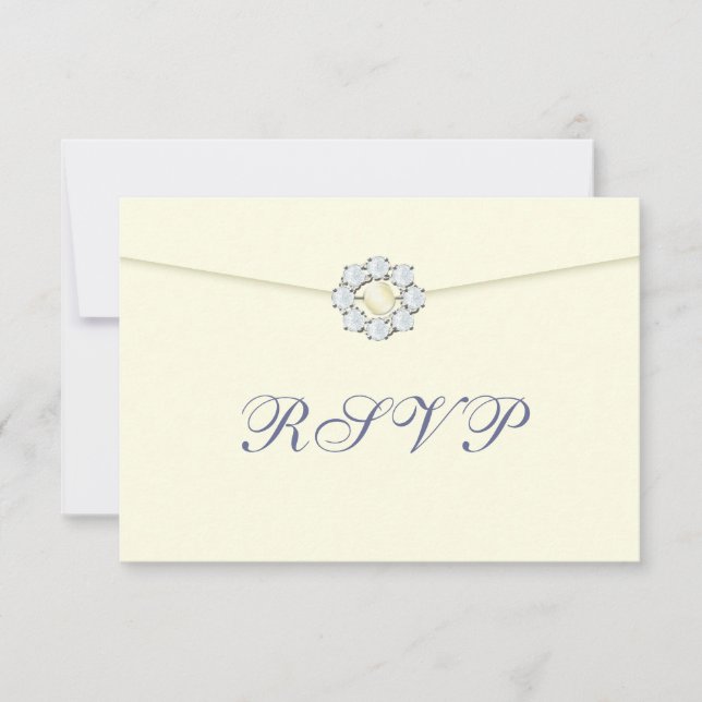 Diamond and Pearl Broach on Envelope RSVP (Front)