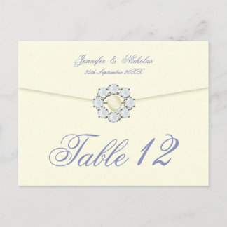 Diamond and Pearl Broach on Envelope Table Number Postcard