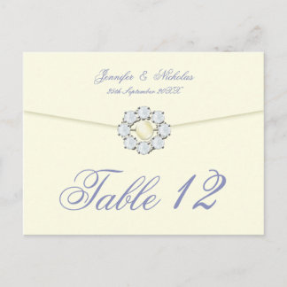 Diamond and Pearl Broach on Envelope Table Number Postcard