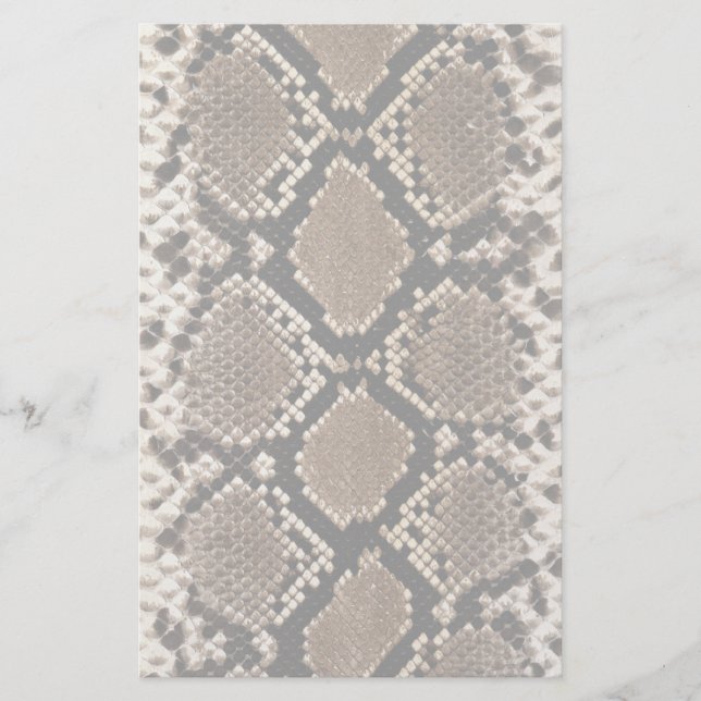Diamond Back Rattlessnake Skin Stationery (Front)