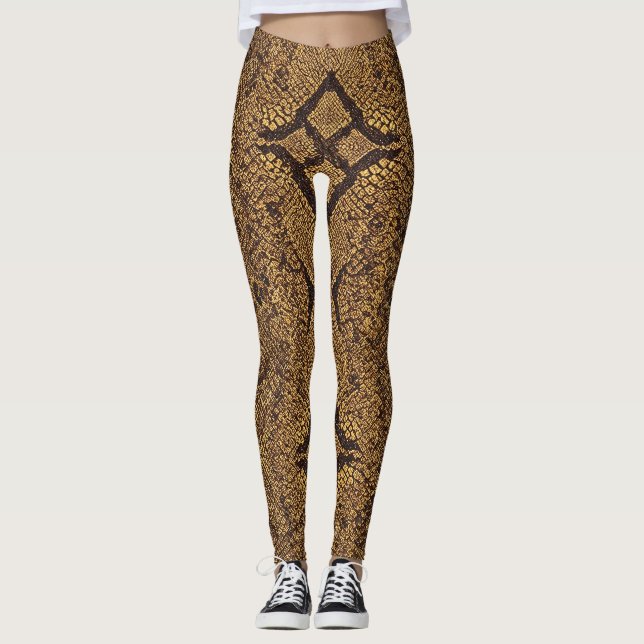 Diamond-backed Snake Pattern Leggings (Front)