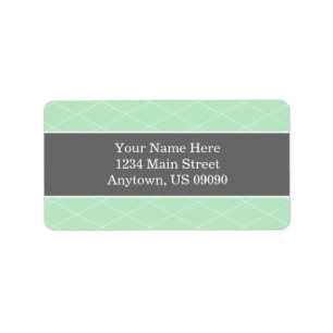 Diamond Background Address Labels (Mint / Grey)
