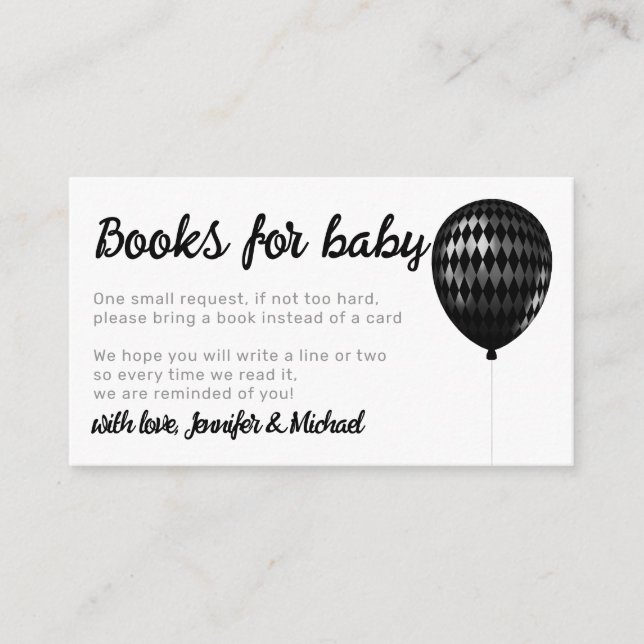 Diamond Balloon Sparkles Party Books for Baby Enclosure Card (Front)