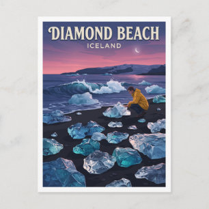 Diamond Beach Jökulsárlón Iceland Postcard