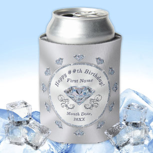 Diamond Birthday Party Favours, Personalized Can Cooler