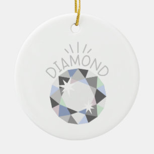 Diamond Birthstone Ceramic Ornament