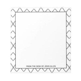 Diamond Black and White Notepad (Personalize)