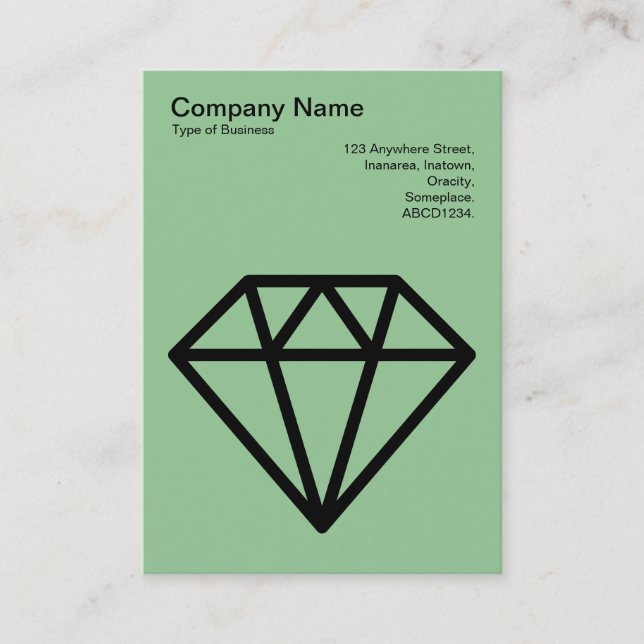Diamond - Black on Faded Green Business Card (Front)
