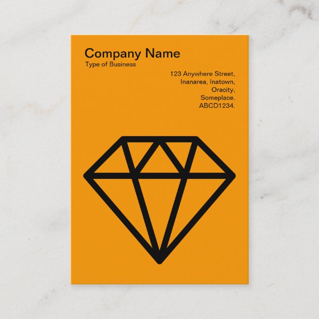 Diamond - Black on Light Orange Business Card (Front)