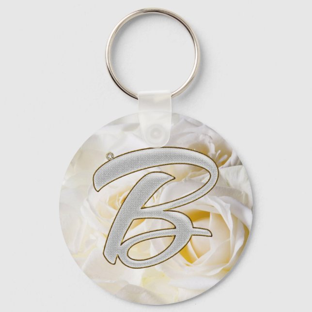 Diamond Bling B Keychain (Front)