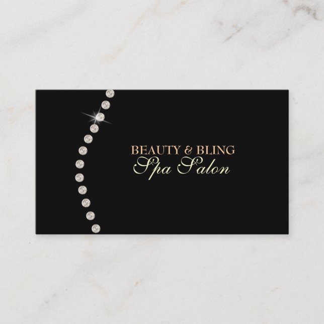 Diamond Bling Beauty Spa Salon Business Card (Front)