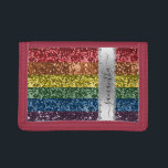 Diamond Bling Glitter Calligraphy Name Rainbow  Trifold Wallet<br><div class="desc">This design is a photo and not made with any actual glitter or sequins. It may be personalized in the area provided by changing the photo and/or text. Or it can be customized by clicking Personalize this Template and then choosing the click to customize further option and delete or change...</div>