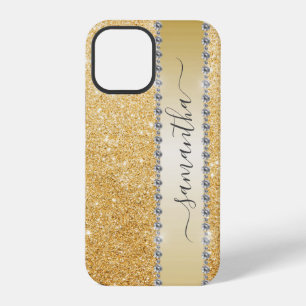 Diamond Bling Glitter Calligraphy Name Rose Gold  iPhone 12 Pro Case