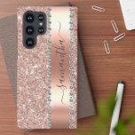Diamond Bling Glitter Calligraphy Name Rose Gold  Samsung Galaxy Case<br><div class="desc">Any glitter or diamonds in design are photos and simulated. This design may be personalized in the area provided by changing the photo and/or text. Or it can be customized by clicking Personalize this Template and then choosing the click to customize further option and delete or change the colour of...</div>