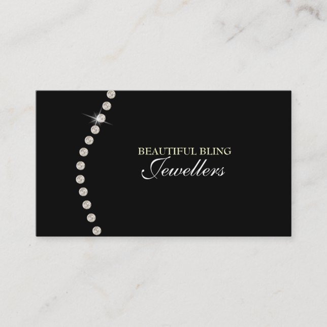 Diamond Bling Jewel Jewellery Store Business Card (Front)